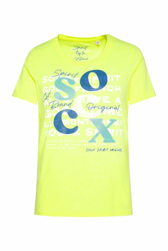 Soccx T-Shirt mit Rundhalsausschnitt und Print yellow lime Jubiläumsangebot