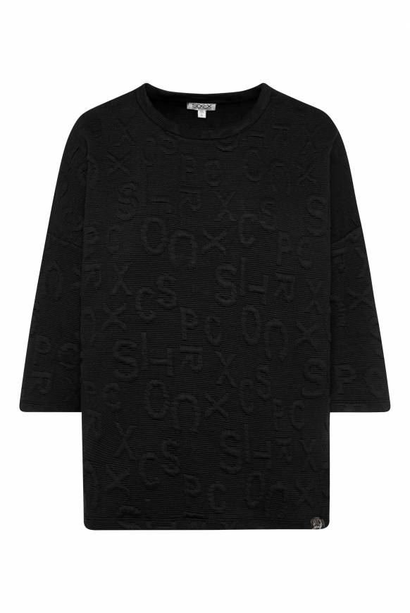 Soccx Sweatshirt mit Intarsia-Artwork black Online Outlet