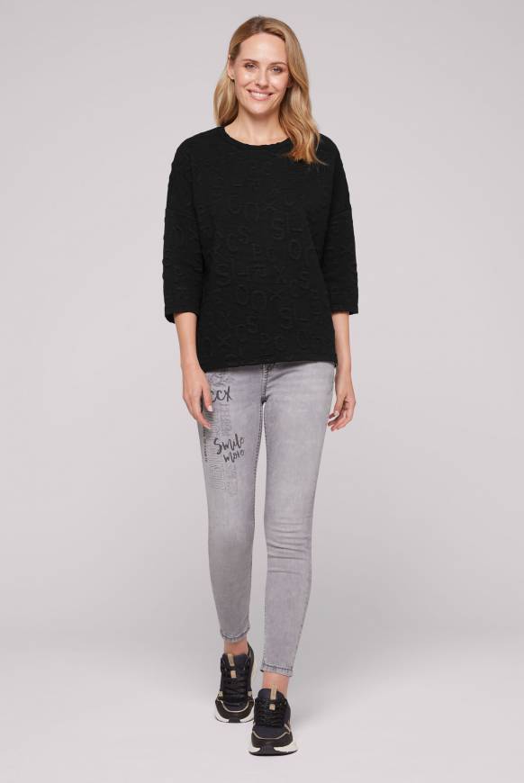 Soccx Sweatshirt mit Intarsia-Artwork black Online Outlet