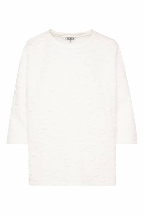 Soccx Sweatshirt mit Intarsia-Artwork ivory Zeitlich begrenztes Angebot