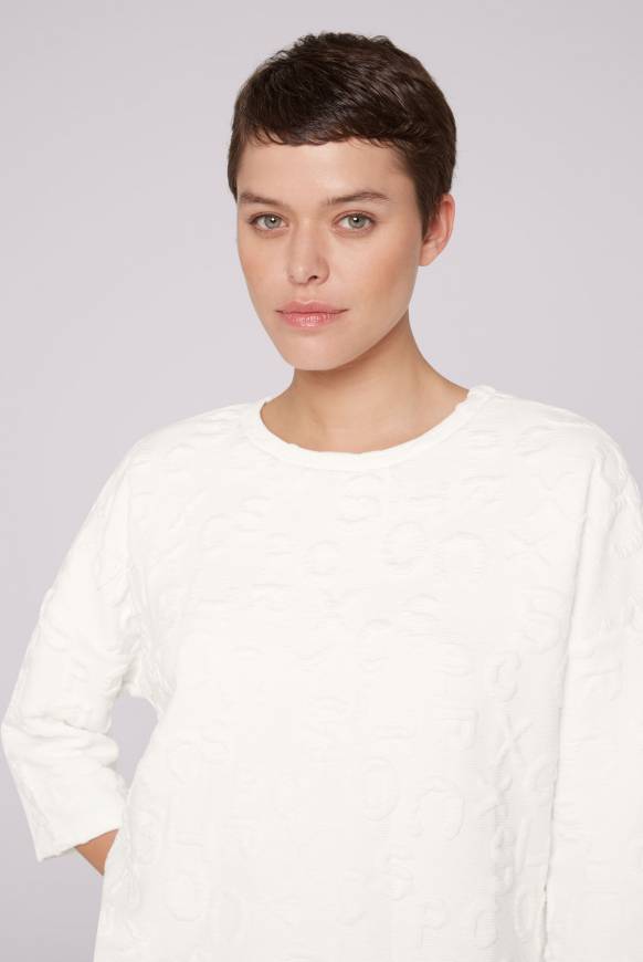 Soccx Sweatshirt mit Intarsia-Artwork ivory Zeitlich begrenztes Angebot