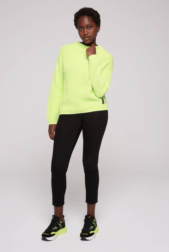Soccx Rippstrickpullover Stone Washed yellow lime Räumungsverkauf