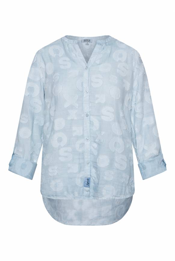 Soccx Bluse Oil Dyed mit Intarsia-Muster cool blue Riesige Ersparnisse