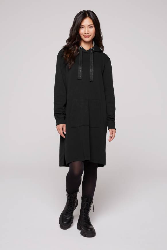 Soccx Sweatkleid mit Kapuze und Glossy Prints black VIP-Rabatte