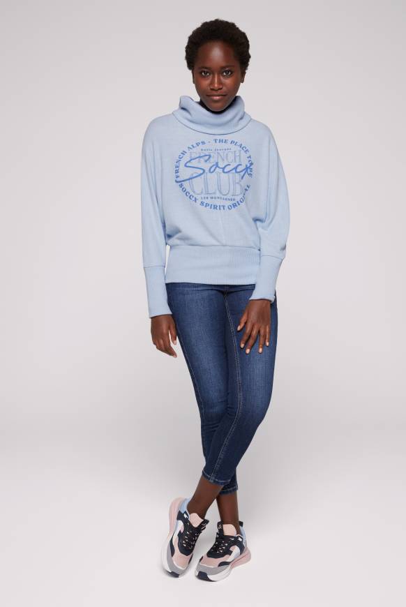 Soccx Rollkragenpullover mit Fledermausärmeln cool blue Super Sparpreis