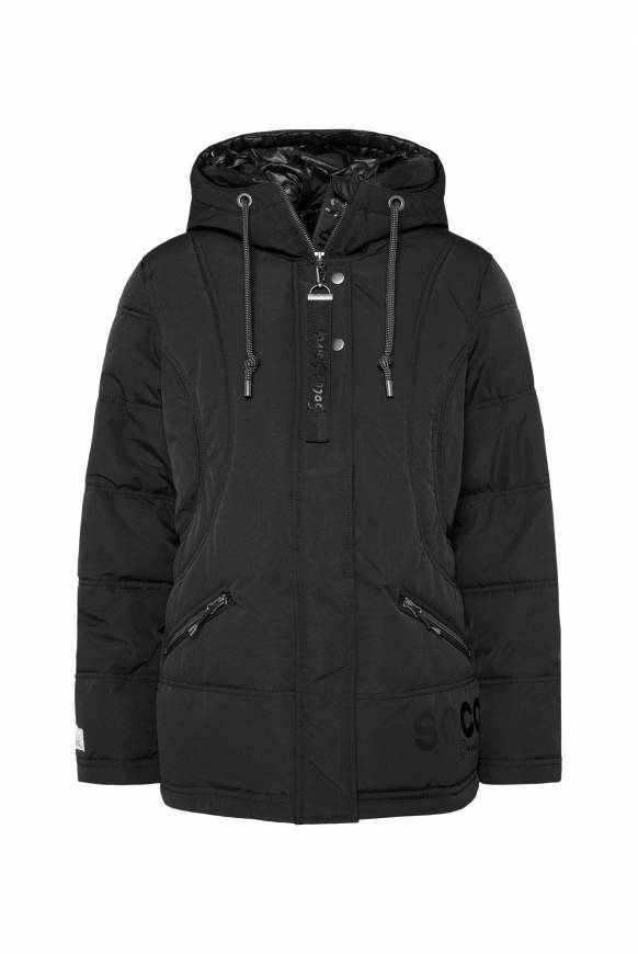Soccx Steppjacke mit Kapuzen-Layering black JETZT KAUFEN