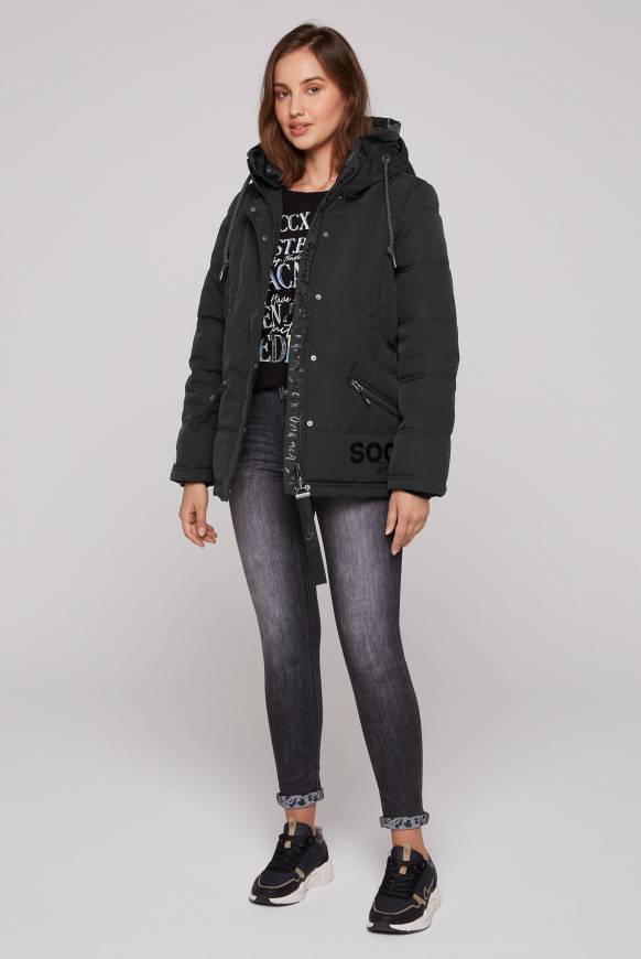 Soccx Steppjacke mit Kapuzen-Layering black JETZT KAUFEN