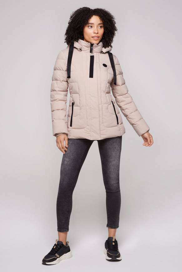 Soccx Puffer-Jacke mit abtrennbarer Kapuze light beige Letzter Tag