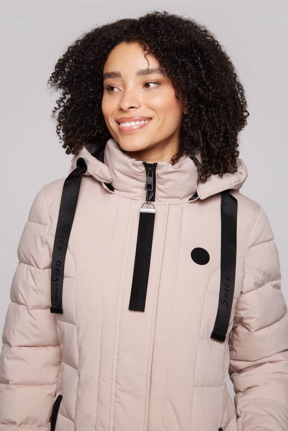 Soccx Puffer-Jacke mit abtrennbarer Kapuze light beige Letzter Tag