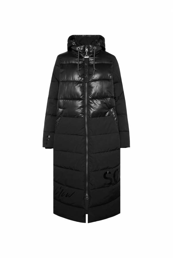 Soccx Langer Steppmantel im Materialmix black Bis zu 50% Rabatt