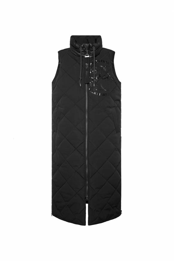 Soccx Lange Steppweste mit Shiny-Details black Bis zu 60% Rabatt