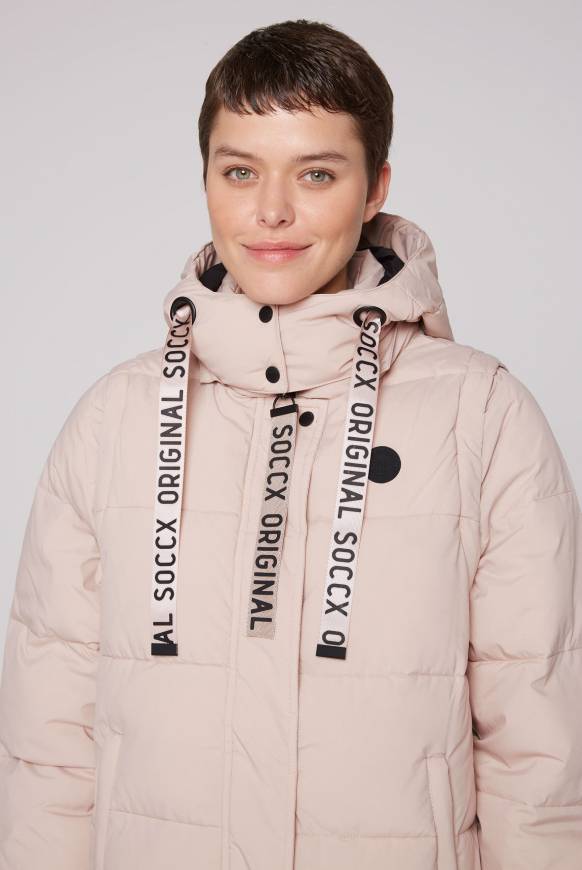 Soccx 2-in-1 Puffer Coat und Weste light beige Nur für heute
