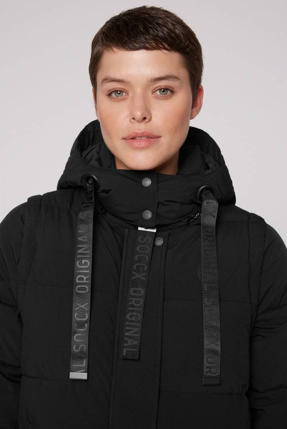 Soccx 2-in-1 Puffer Coat und Weste black Sonderangebot der Fabrik