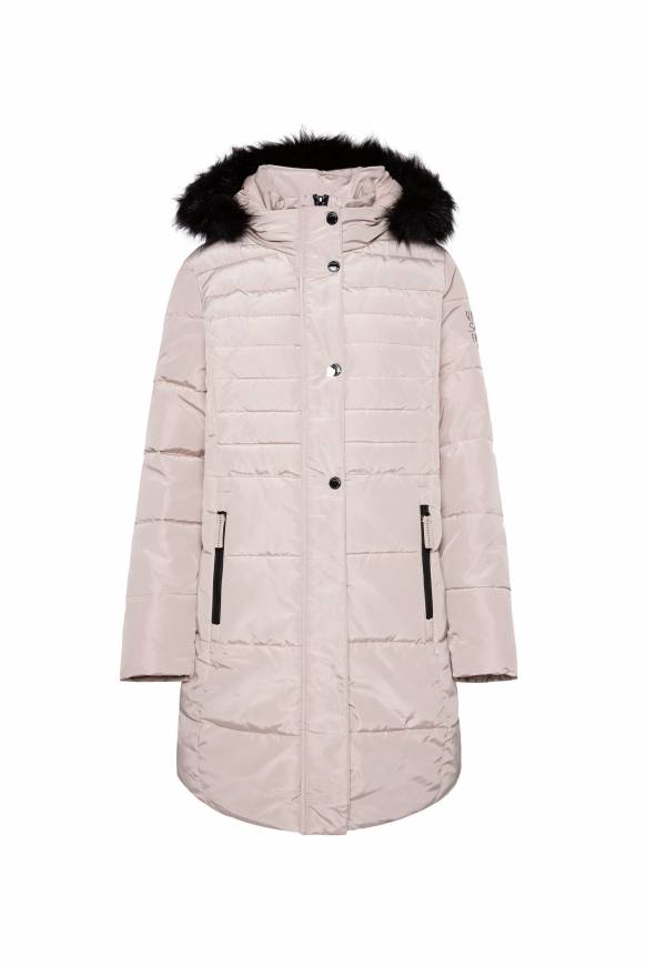 Soccx Stepp-Parka mit abtrennbarer Kapuze und Kunstfell light beige Bis zu 55% Rabatt