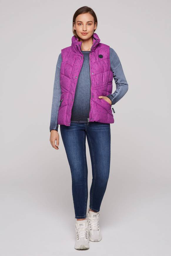 Soccx Steppweste mit filigranem All Over Print iced berry Super Rabatt