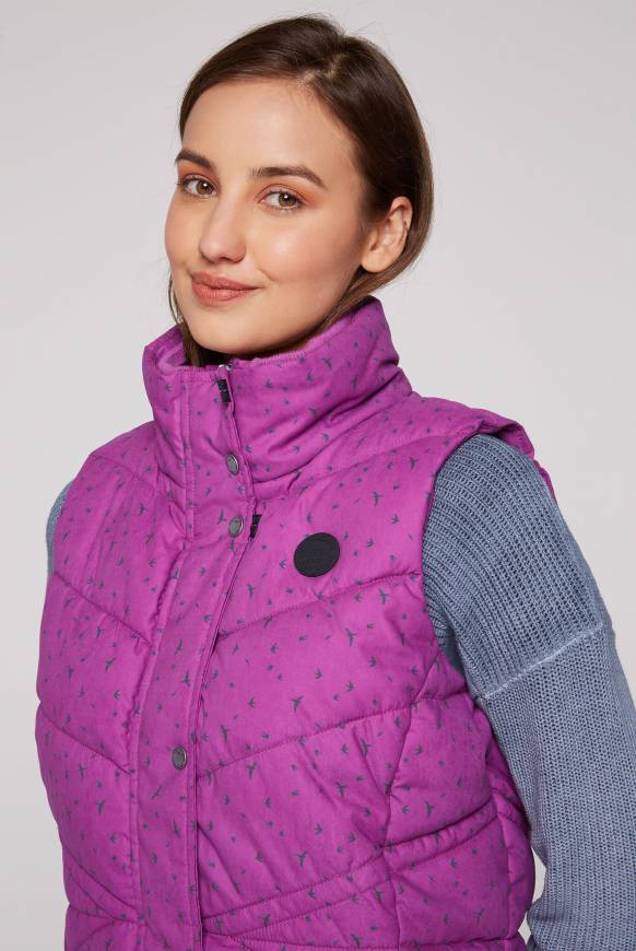 Soccx Steppweste mit filigranem All Over Print iced berry Super Rabatt