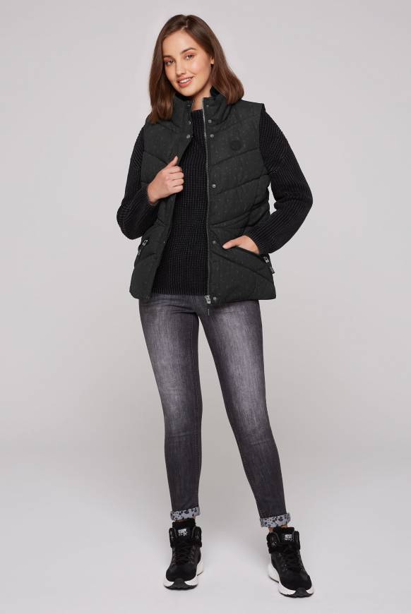 Soccx Steppweste mit filigranem All Over Print black Riesige Rabatte