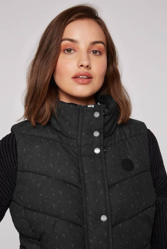 Soccx Steppweste mit filigranem All Over Print black Riesige Rabatte
