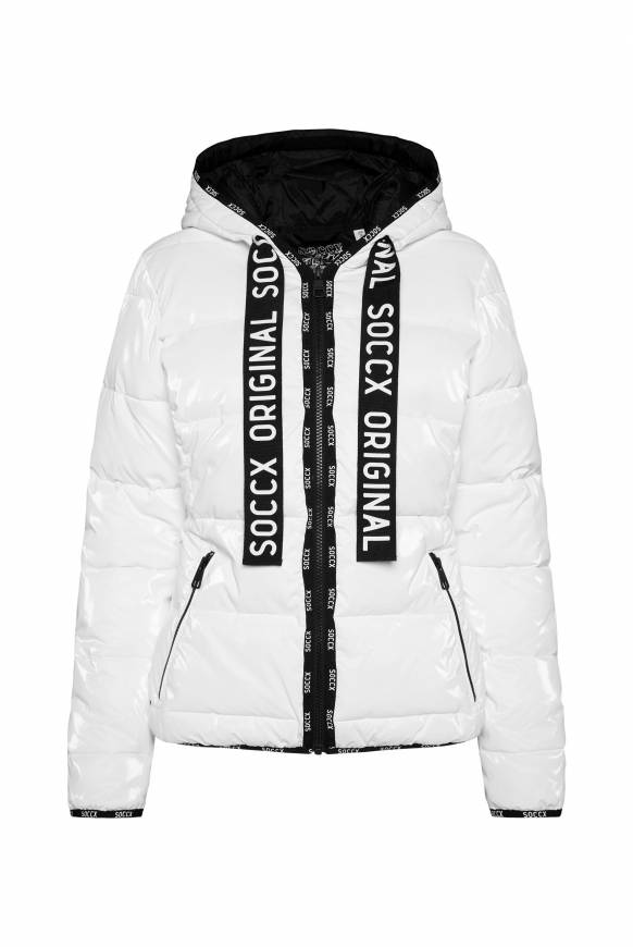 Soccx Glänzende Steppjacke mit Samt-Optik white 50% Rabatt mit kostenlosem Versand