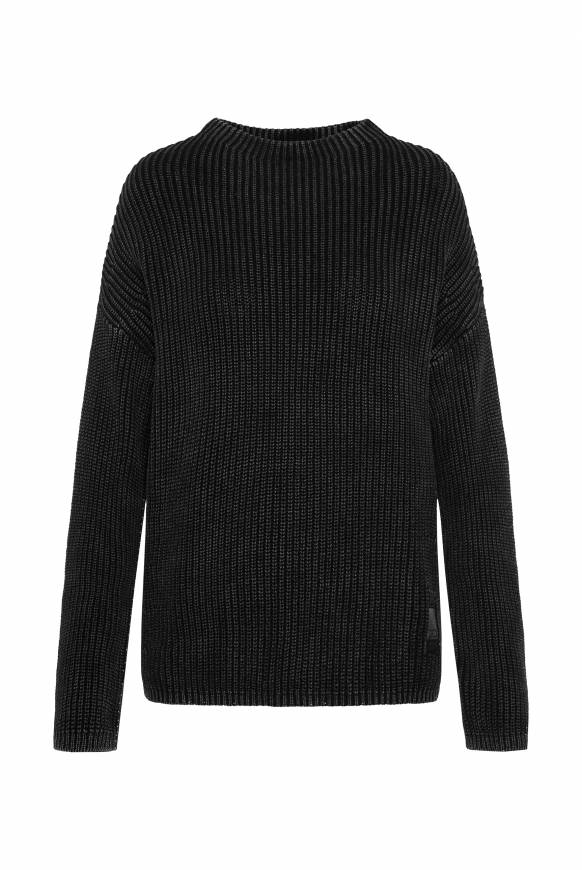 Soccx Rippstrickpullover Stone Washed black Im Verkauf