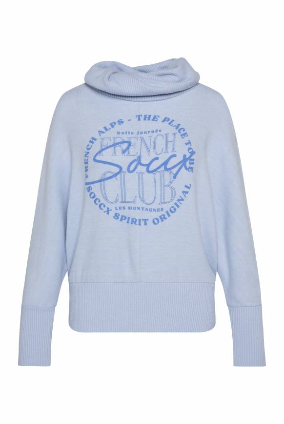 Soccx Rollkragenpullover mit Fledermausärmeln cool blue Online