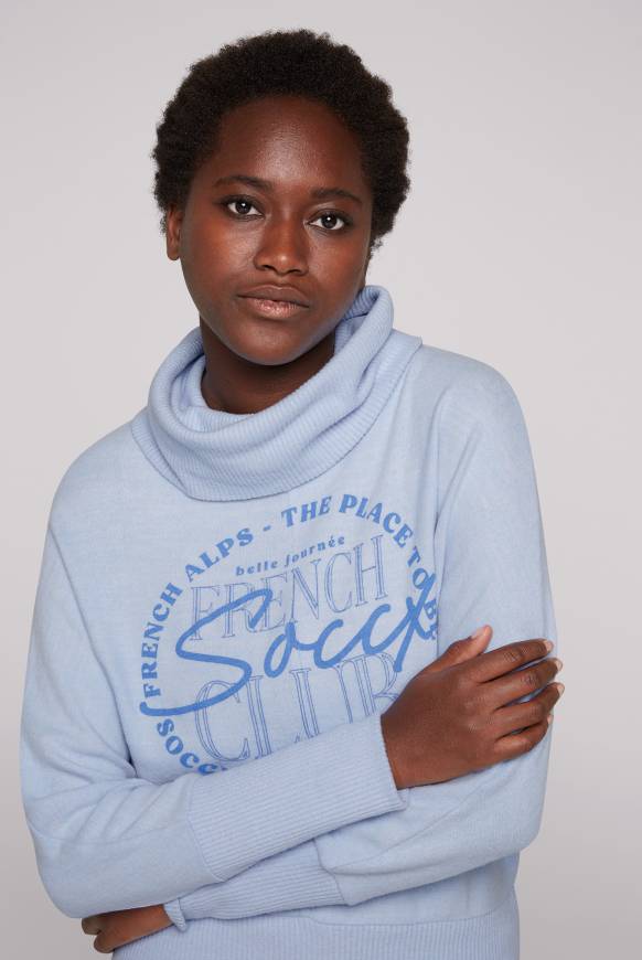 Soccx Rollkragenpullover mit Fledermausärmeln cool blue Online