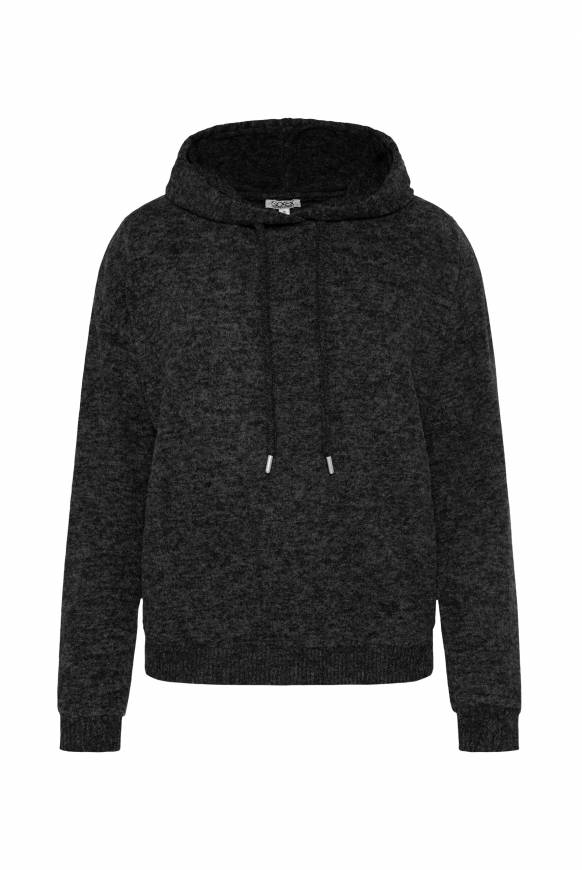 Soccx Basic Hoodie aus Flauschstrick black Auslauf