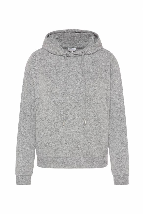 Soccx Basic Hoodie aus Flauschstrick grey melange Verkauf