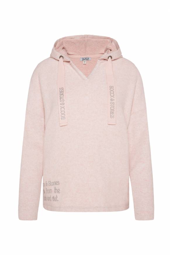 Soccx Kapuzenpullover aus Flauschstrick rose blush Schlussverkauf