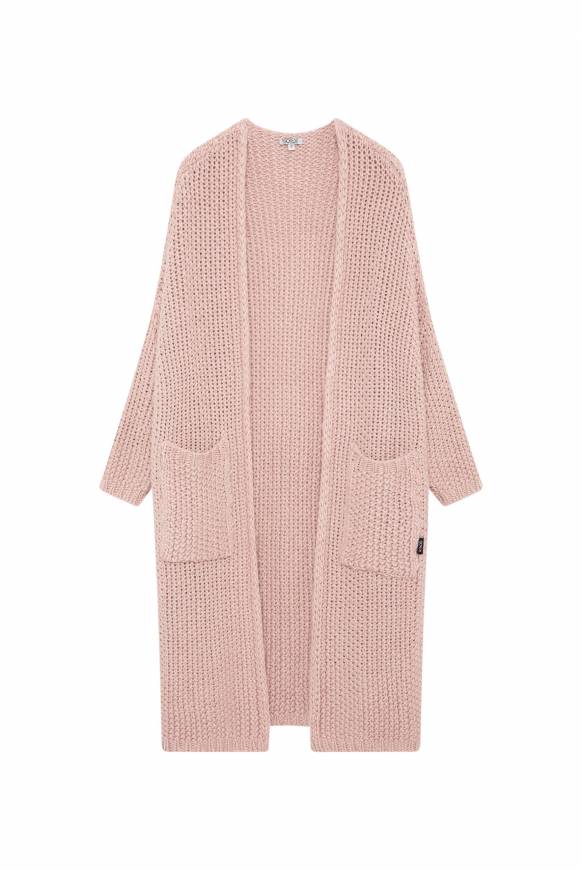 Soccx Langer Cardigan mit Perlmuster rose blush Günstiger Verkauf