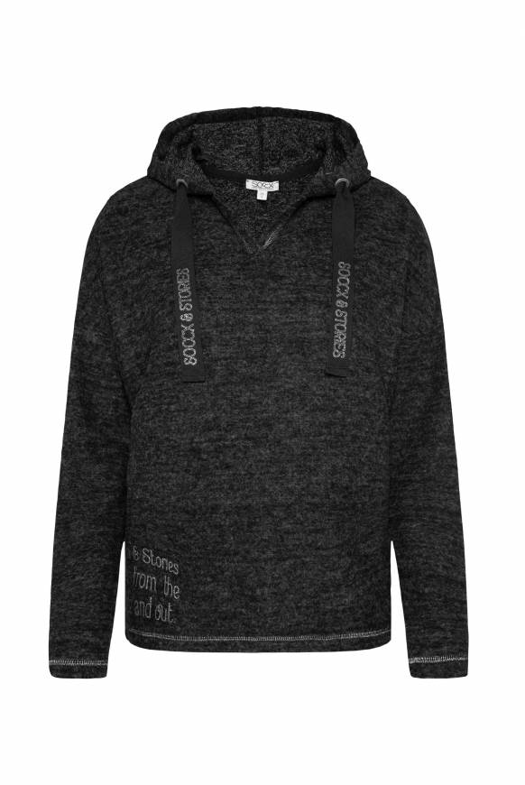 Soccx Kapuzenpullover aus Flauschstrick black Meist gekauft