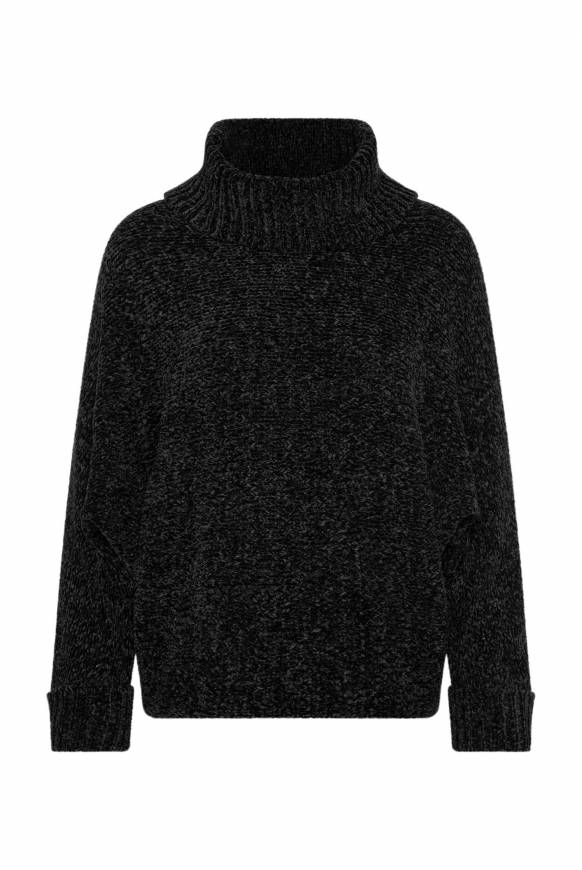 Soccx Oversized Rollkragenpullover aus Chenille black Blitzverkäufe
