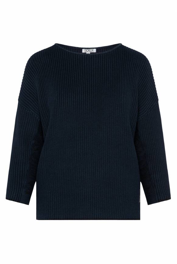 Soccx Stone Washed Pullover mit Intarsia-Design blue navy Fabrikpreis