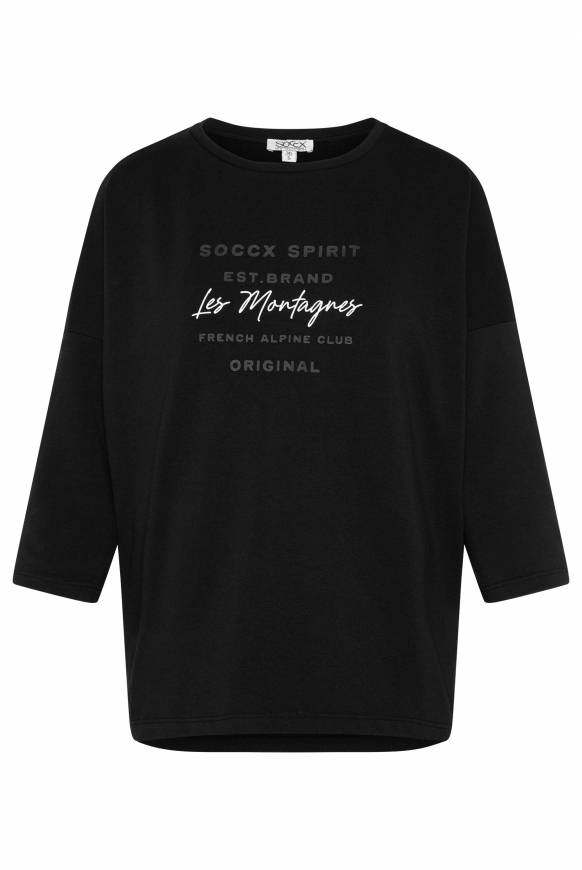 Soccx Sweatshirt mit tonigen Rubber Prints black Rabatt