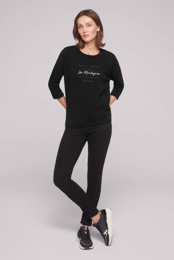 Soccx Sweatshirt mit tonigen Rubber Prints black Rabatt