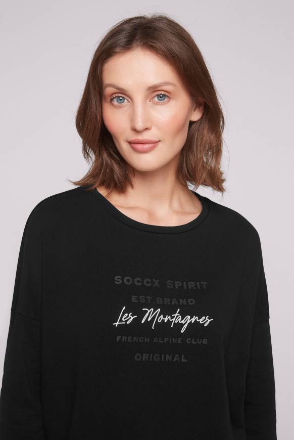 Soccx Sweatshirt mit tonigen Rubber Prints black Rabatt