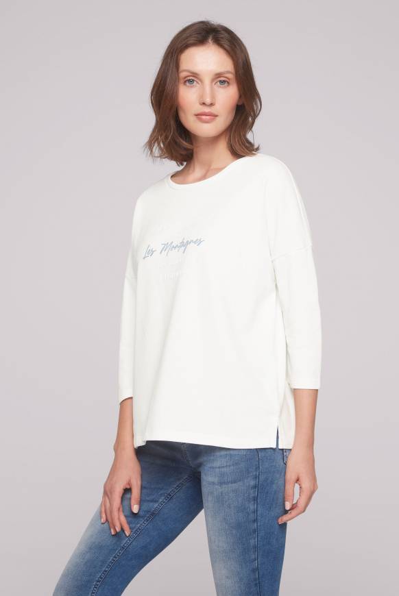 Soccx Sweatshirt mit tonigen Rubber Prints ivory Günstig kaufen