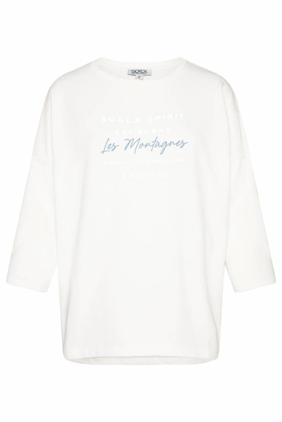 Soccx Sweatshirt mit tonigen Rubber Prints ivory Günstig kaufen