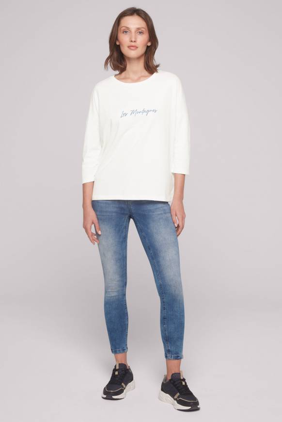 Soccx Sweatshirt mit tonigen Rubber Prints ivory Günstig kaufen