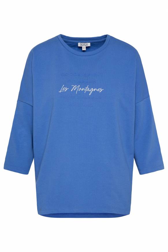 Soccx Sweatshirt mit tonigen Rubber Prints vividblue Versandkostenfrei