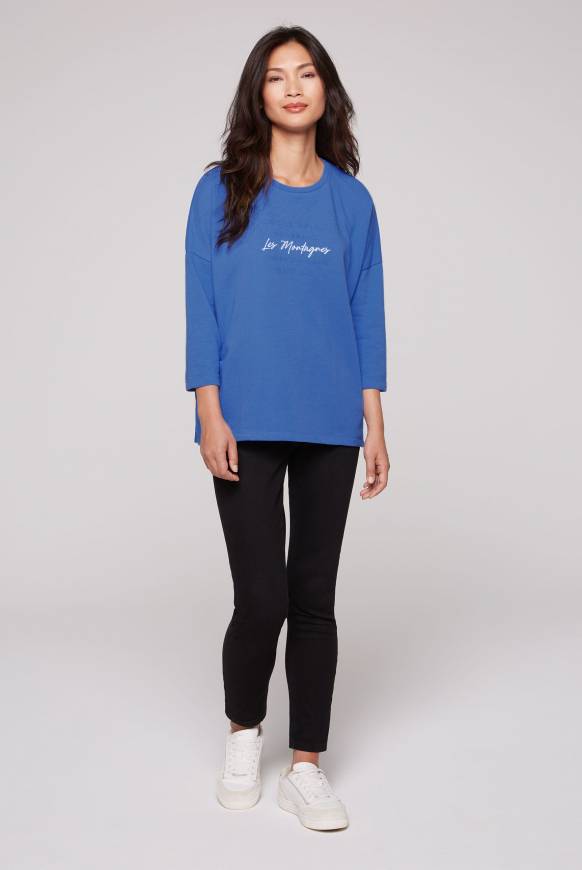 Soccx Sweatshirt mit tonigen Rubber Prints vividblue Versandkostenfrei