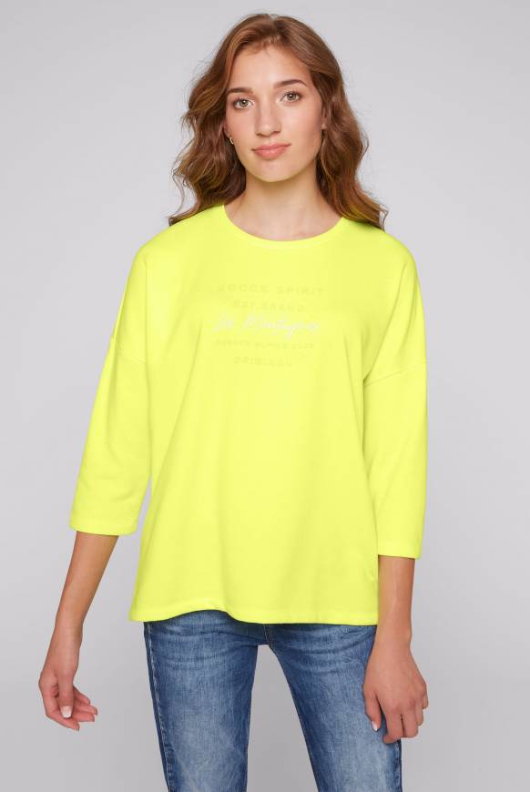 Soccx Sweatshirt mit tonigen Rubber Prints yellow lime Großer Ausverkauf