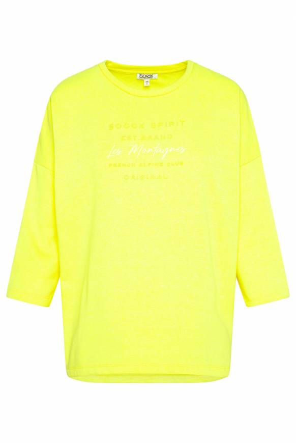 Soccx Sweatshirt mit tonigen Rubber Prints yellow lime Großer Ausverkauf