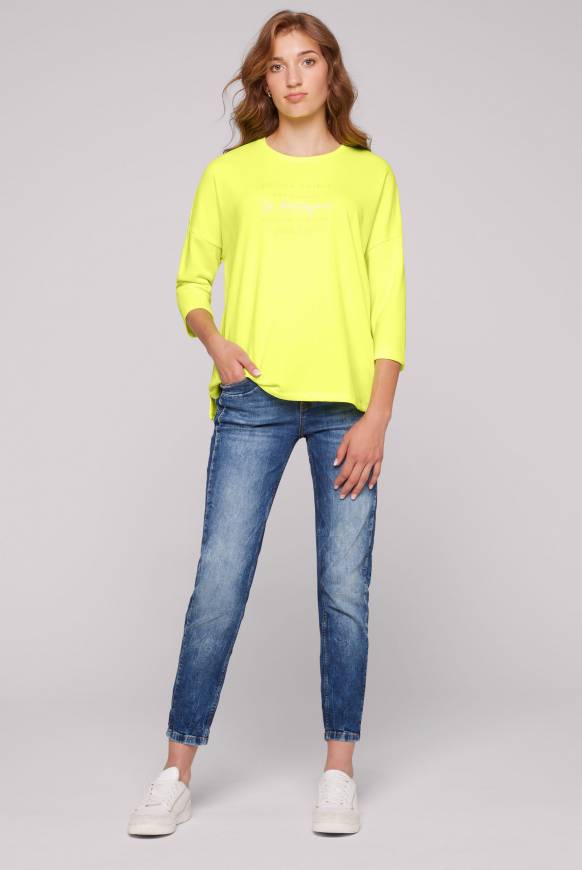 Soccx Sweatshirt mit tonigen Rubber Prints yellow lime Großer Ausverkauf
