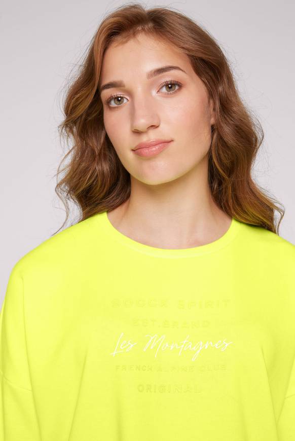 Soccx Sweatshirt mit tonigen Rubber Prints yellow lime Großer Ausverkauf