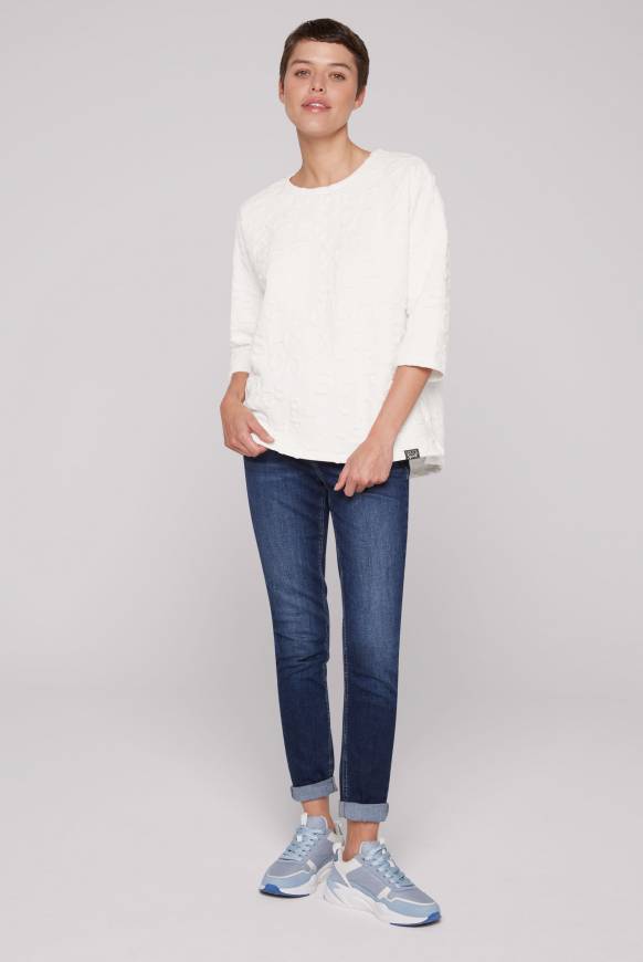 Soccx Sweatshirt mit Intarsia-Artwork ivory Begrenztes Angebot