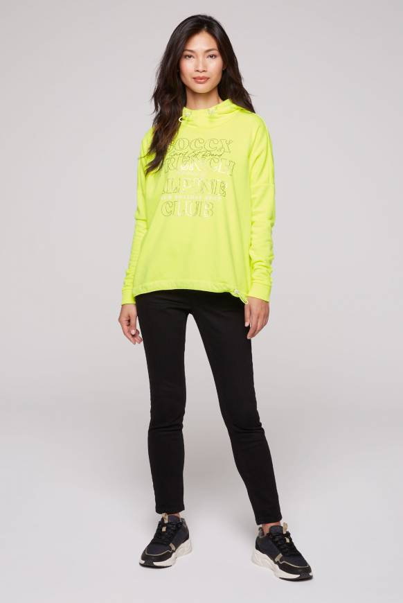 Soccx Sweatshirt mit Kapuze und Print Artwork yellow lime Preisnachlass
