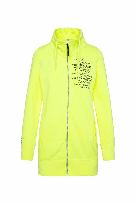 Soccx Lange Sweatjacke mit hohem Kragen yellow lime Saisonschlussverkauf