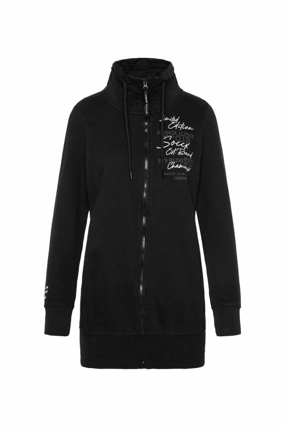 Soccx Lange Sweatjacke mit hohem Kragen black Black Friday
