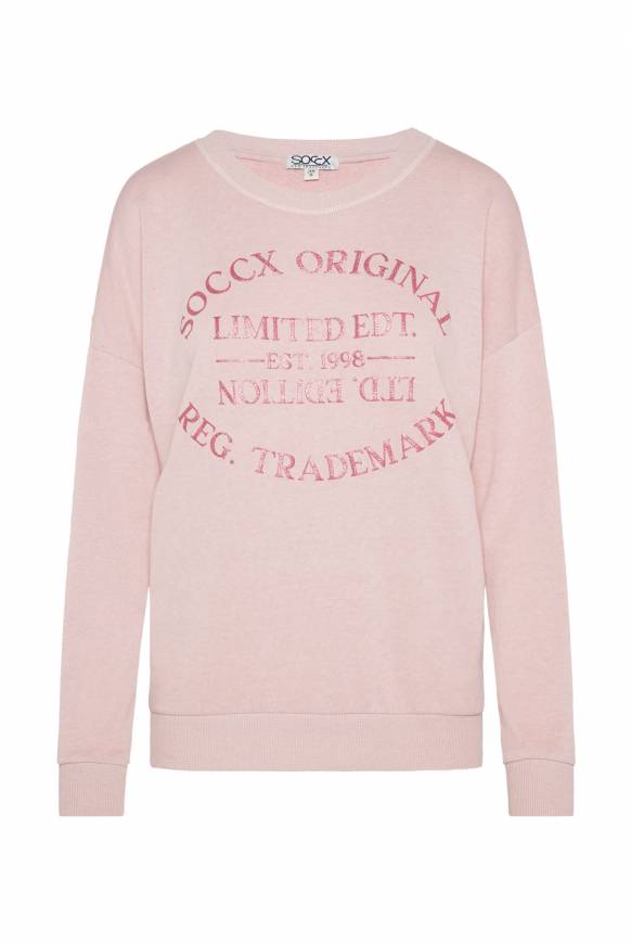 Soccx Sweatshirt mit Ausbrenner-Effekten und Print rose blush Cyber Monday